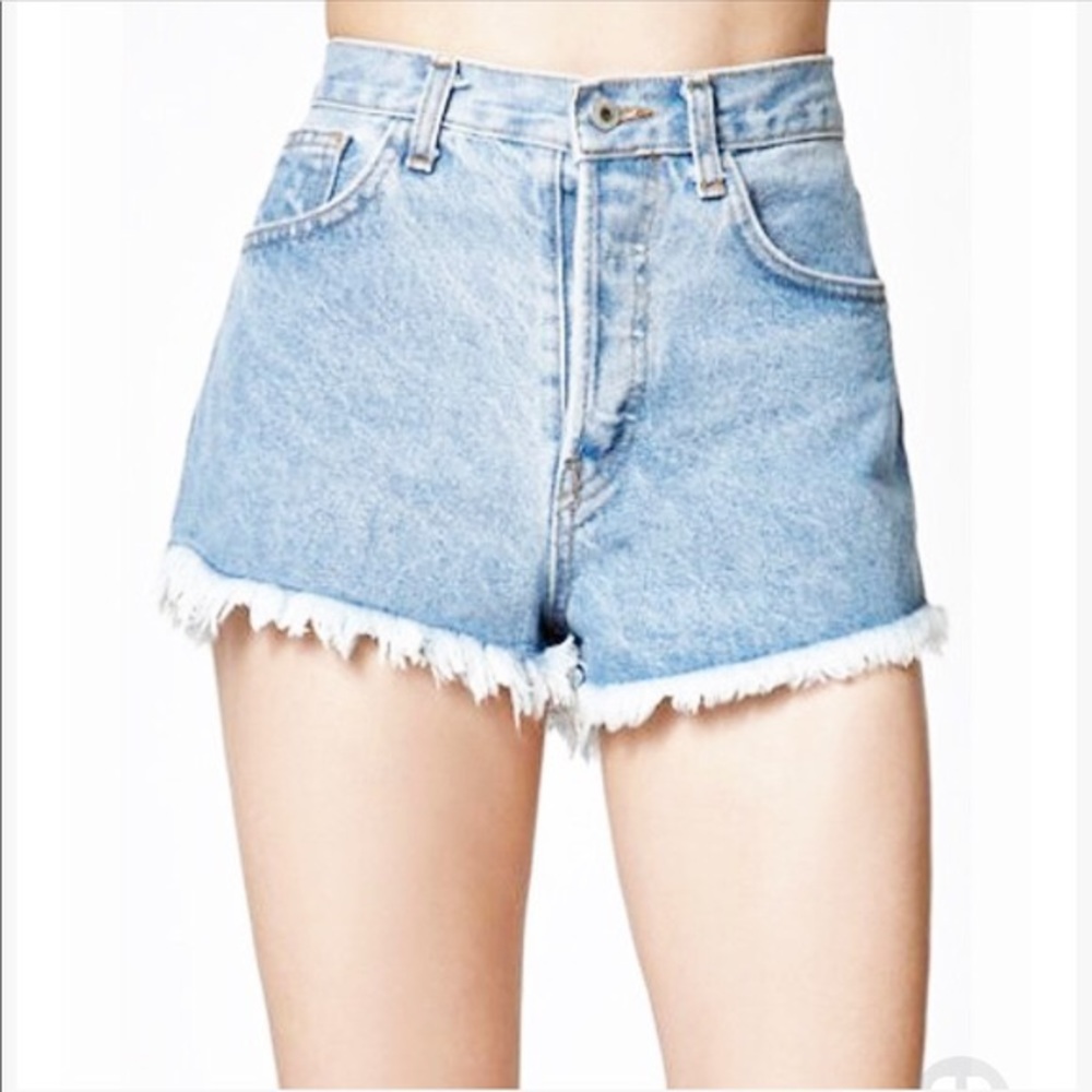 Brandy Melville Medium-Light Wash Denim Shorts